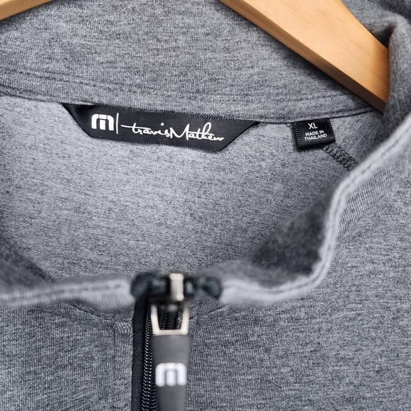 Travis Mathew Mens XL Grey U.S. Open L/S Athletic 1/2 Zip Pullover Golf Sweater - Picture 3 of 5